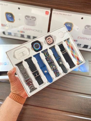 I20 Ultra Max Suit Smart Watch 10-in-1 Box – 2.3” HD Display, 7 Straps