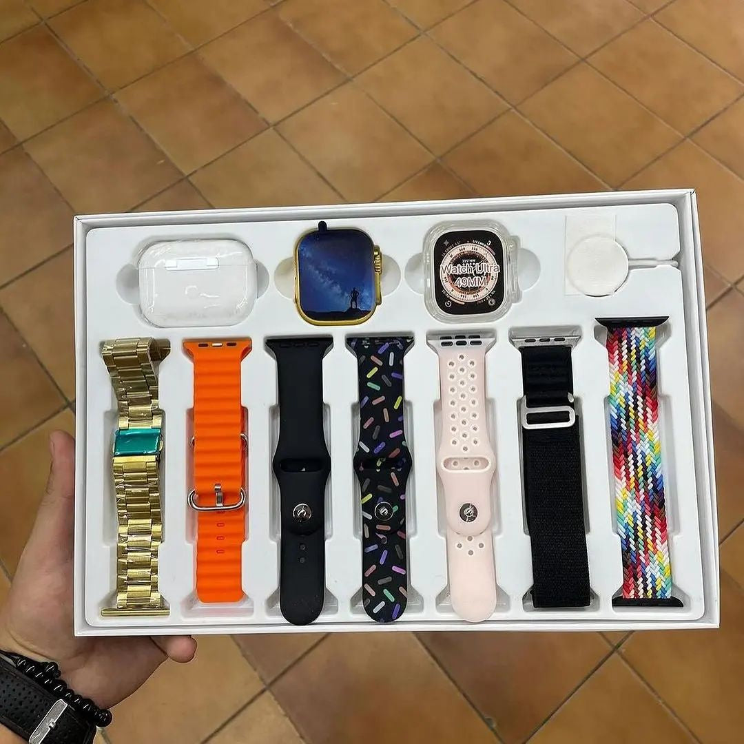 I20 Ultra Max Suit Smart Watch 10-in-1 Box – 2.3” HD Display, 7 Straps