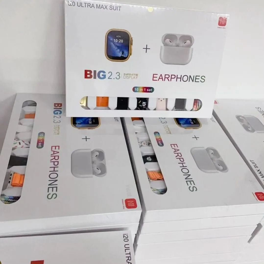 I20 Ultra Max Suit Smart Watch 10-in-1 Box – 2.3” HD Display, 7 Straps