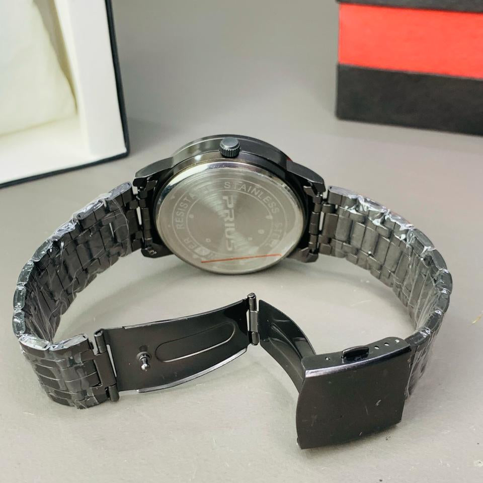 Black Stainless Steel Magnetic Ball Watch Modern Minimalist Design, Durable Build